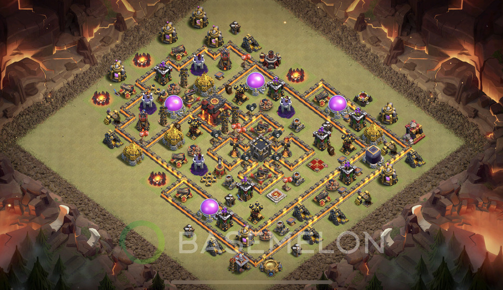 Town Hall Level 10 War Base Design 2024, Anti 3 Stars, Hybrid, Layout #529