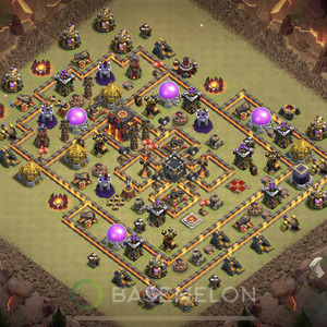 Town Hall Level 10 War Base Design, Anti 3 Stars, Hybrid, Layout #529