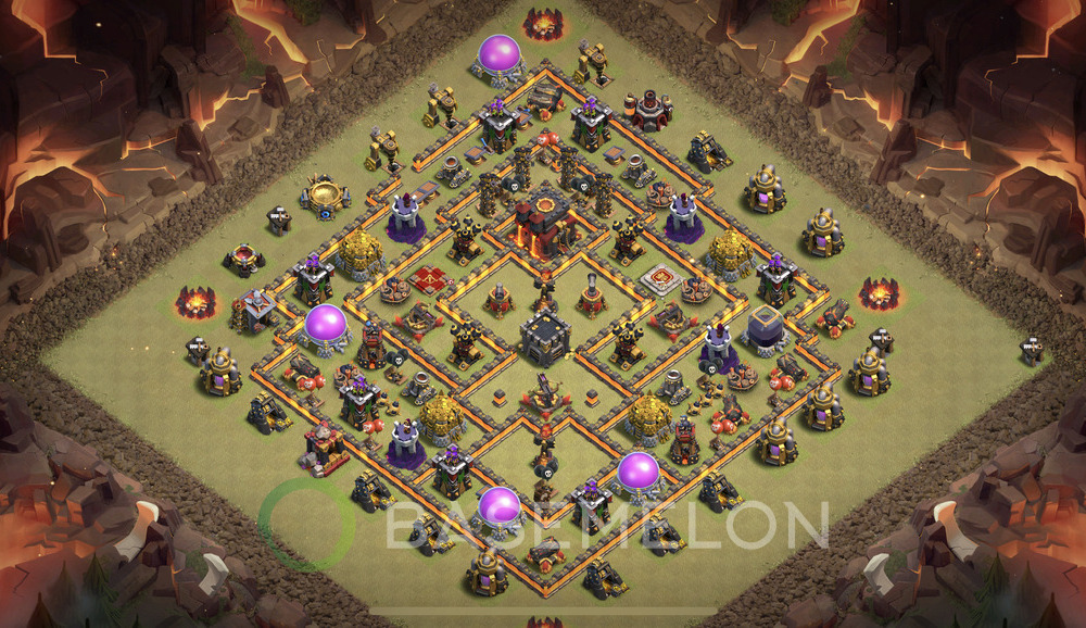 Town Hall Level 10 War Base Design 2024, Anti Air, Layout #531