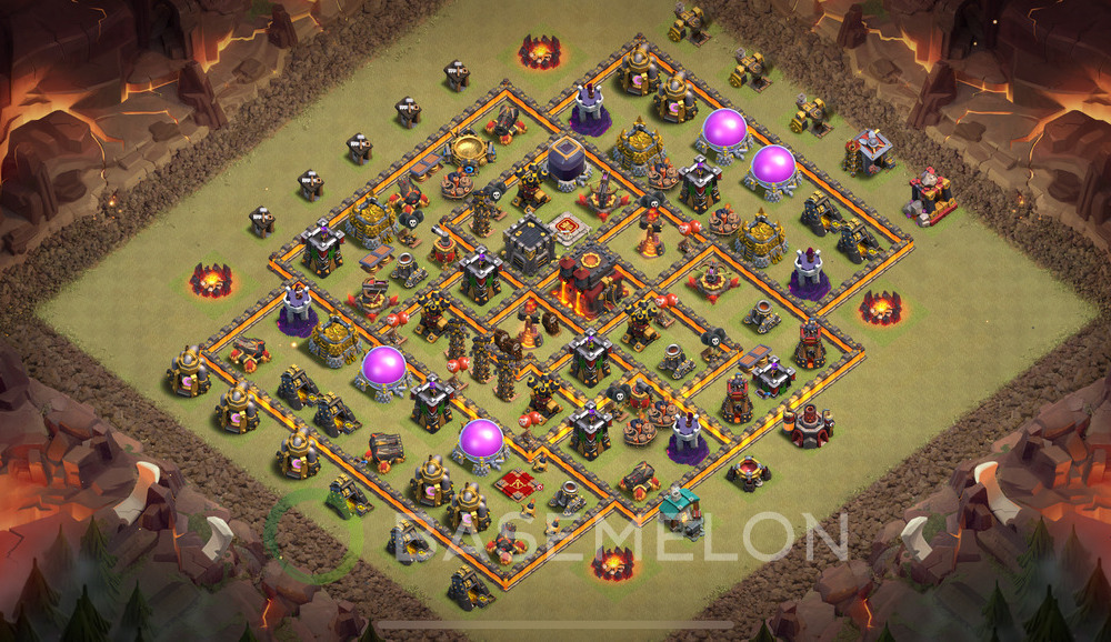 Town Hall Level 10 War Base Design 2024, Anti 2 Stars, Hybrid, Layout #532