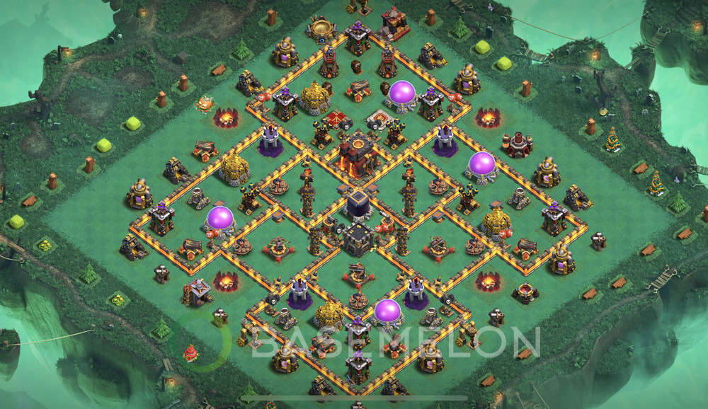 Town Hall Level 10 Trophy/Defense Base Design 2024, Anti 3 Stars, Hybrid, Layout #534