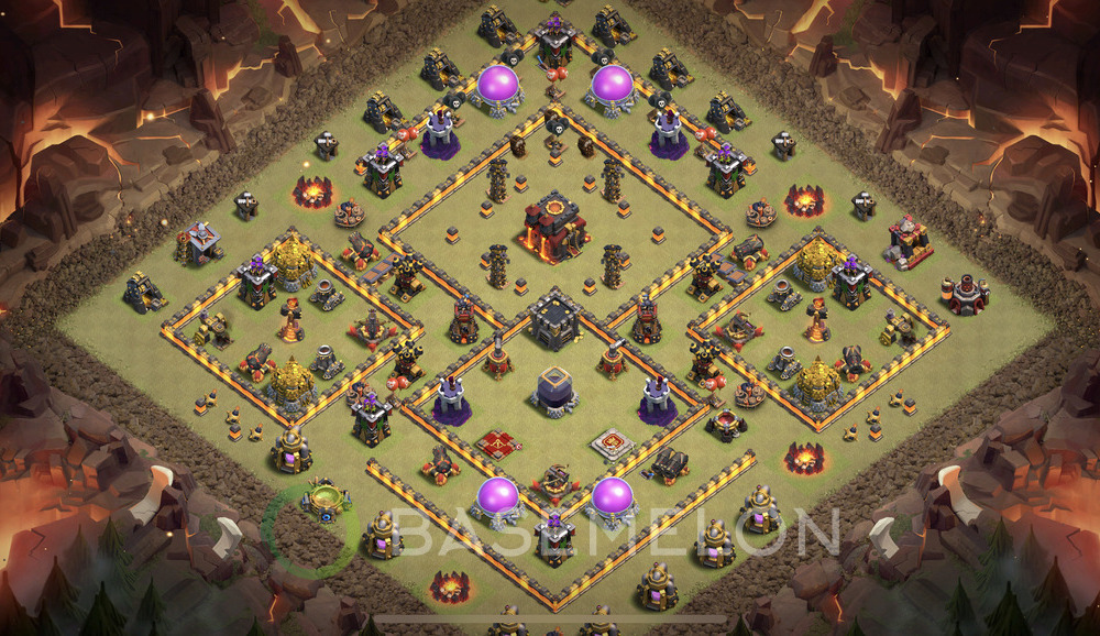 Town Hall Level 10 War Base Design 2024, Max Levels, Hybrid, Layout #543