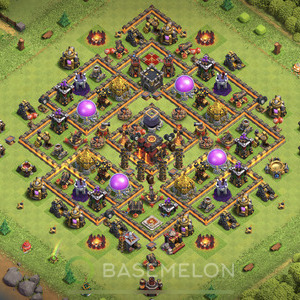 Town Hall Level 10 Farm Base Design, Anti 2 Stars, Hybrid, Layout #565