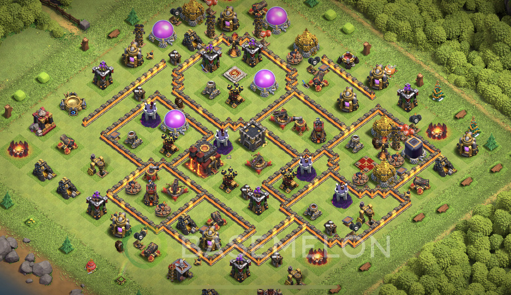 Town Hall Level 10 Trophy/Defense Base Design 2024, Max Levels, Anti 3 Stars, Layout #650