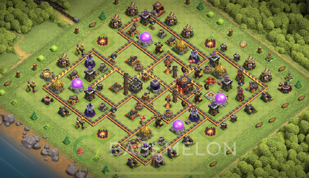 Town Hall Level 10 Trophy/Defense Base Design 2024, Anti 3 Stars, Anti Everything, Layout #651