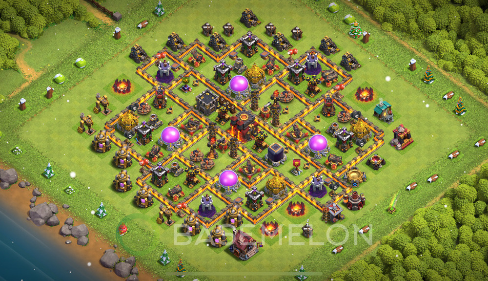 Town Hall Level 10 Trophy/Defense Base Design 2025, Layout #679