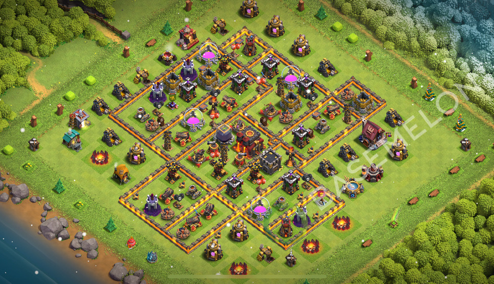 Aldea del Ayuntamiento Nivel 10 para Defensa, Anti Aéreo, Anti 3 Estrellas Diseño 2026, #691