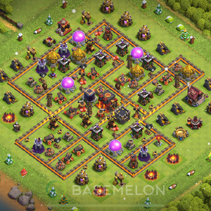 Town Hall Level 10 Trophy/Defense Base Design 2025, Anti Air, Anti 3 Stars, Layout #691