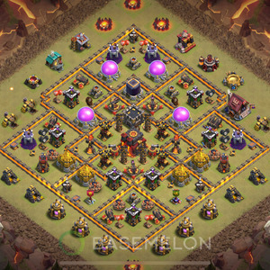 Town Hall Level 10 War Base Design 2025, Anti 2 Stars, Hybrid, Layout #694
