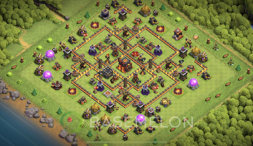 Town Hall Level 10 Trophy/Defense Base Design 2024, Unbeatable, Anti Everything, Layout #702