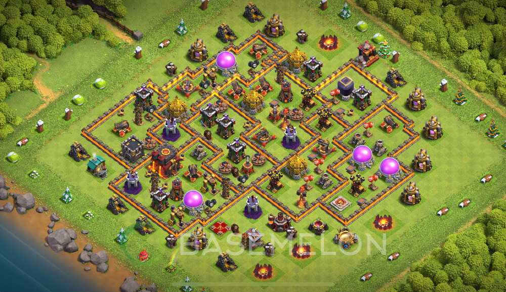 Town Hall Level 10 Trophy/Defense Base Design 2024, Layout #705