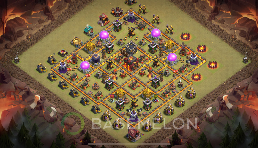 Town Hall Level 10 War Base Design 2025, Anti 3 Stars, Anti Everything, Layout #714