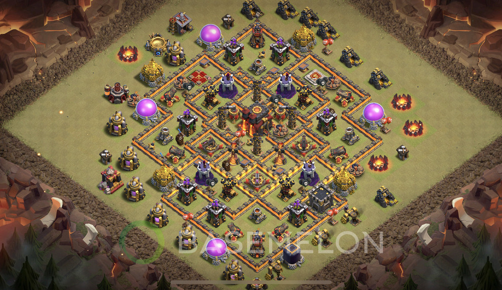 Town Hall Level 10 War Base Design 2024, Anti 3 Stars, Anti Air, Layout #724