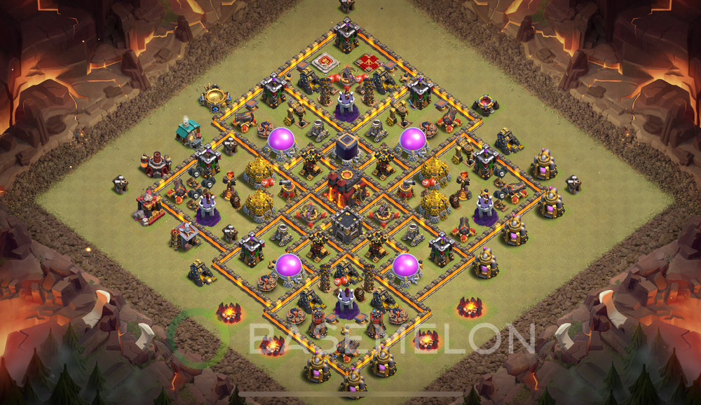 Town Hall Level 10 War Base Design 2024, Max Levels, Hybrid, Layout #729