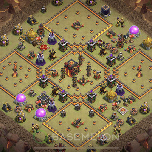 Town Hall Level 10 War Base Design, Anti 3 Stars, Anti Everything, Layout #750