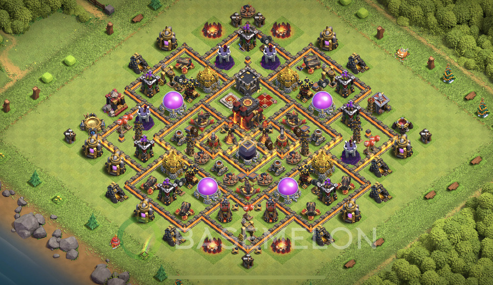 Town Hall Level 10 Farm Base Design 2024, Hybrid, Layout #784