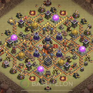 Town Hall Level 10 War Base Design, Anti 3 Stars, Hybrid, Layout #826