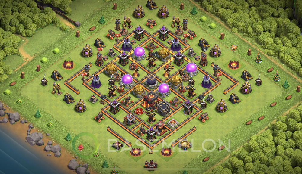 Town Hall Level 10 Farm Base Design 2024, Max Levels, Hybrid, Layout #831