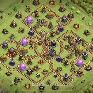 Town Hall Level 10 Trophy/Defense Base Design, Max Levels, Anti 3 Stars, Layout #84
