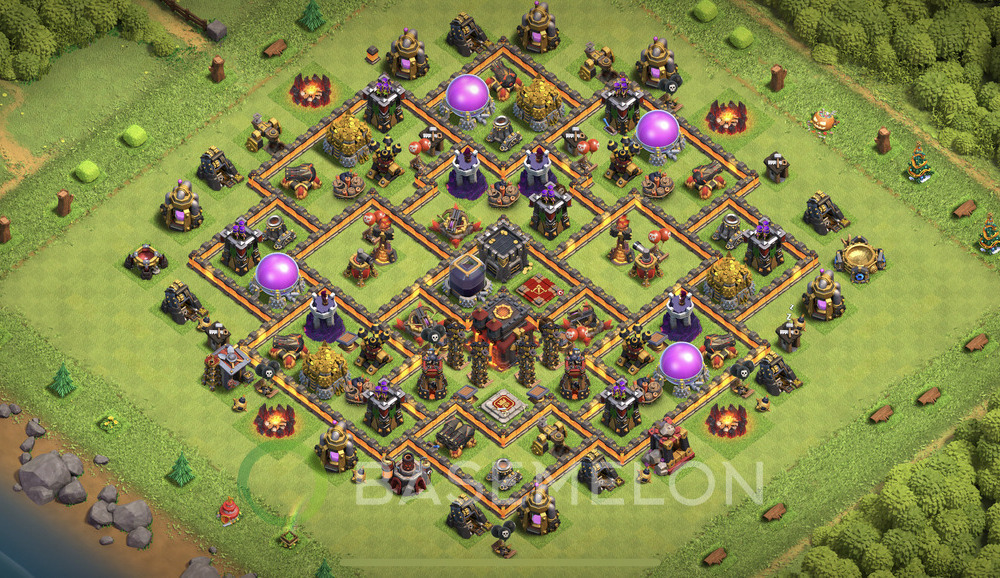 Town Hall Level 10 Trophy/Defense Base Design 2024, Anti Air, Hybrid, Layout #871