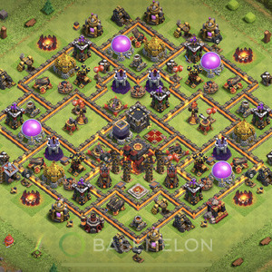 Rathaus Level 10 Verteidigung Base 2025, Anti Air, Hybrid, Layout #871