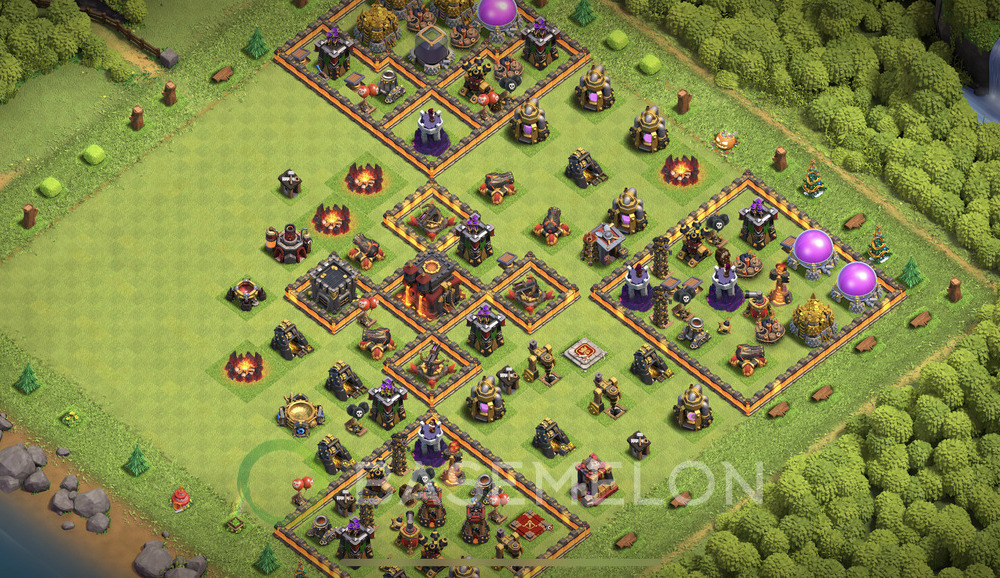 Town Hall Level 10 Trophy/Defense Base Design 2024, Anti Everything, Hybrid, Layout #883