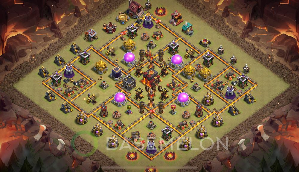 Town Hall Level 10 War Base Design 2025, Max Levels, Anti Everything, Layout #894