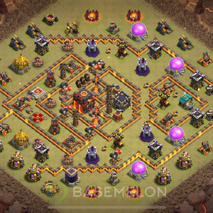 Town Hall Level 10 War Base Design, Anti 2 Stars, Anti Everything, Layout #91