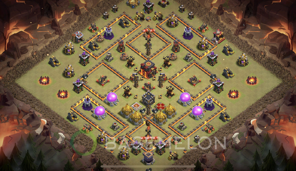 Town Hall Level 10 War Base Design 2024, Anti 3 Stars, Anti Air, Layout #915