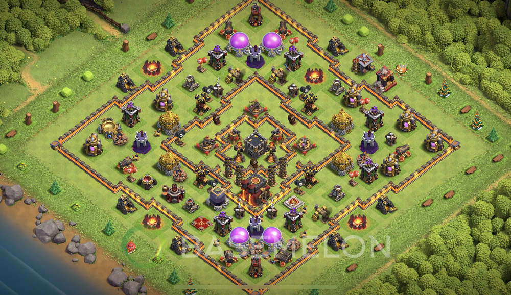 Town Hall Level 10 Trophy/Defense Base Design 2024, Anti Everything, Hybrid, Layout #927