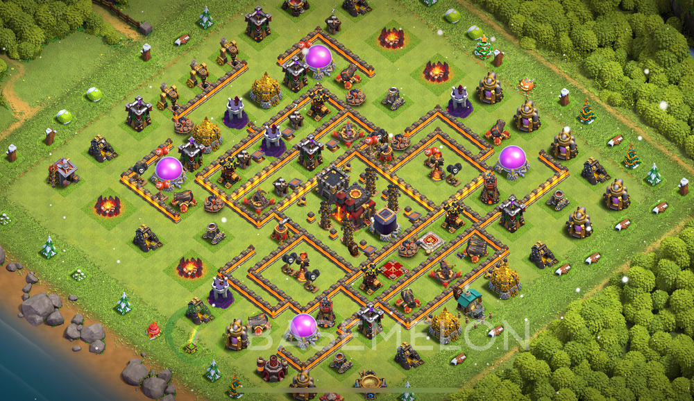 Town Hall Level 10 Trophy/Defense Base Design 2024, Anti Air, Layout #934