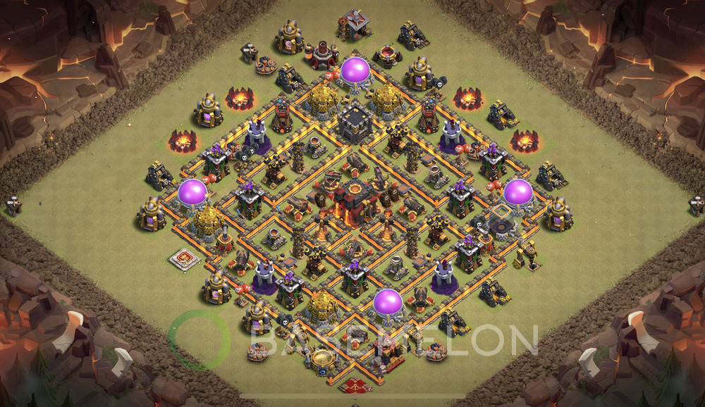 Town Hall Level 10 War Base Design 2024, Anti 3 Stars, Hybrid, Layout #949