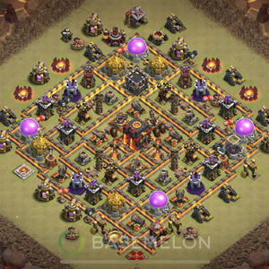 Town Hall Level 10 War Base Design 2025, Anti 3 Stars, Hybrid, Layout #949