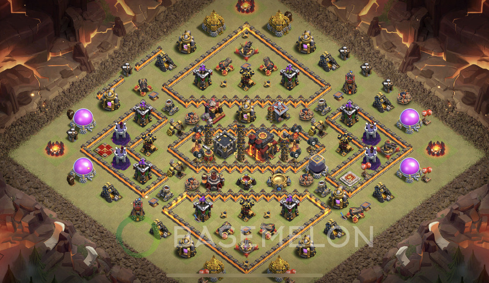 Town Hall Level 10 War Base Design 2024, Anti Everything, Layout #962