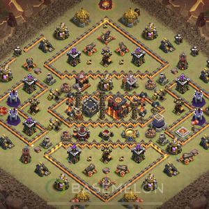 Town Hall Level 10 War Base Design 2025, Anti Everything, Layout #962