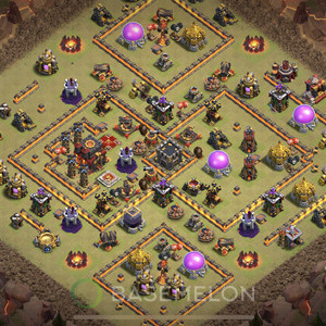 Town Hall Level 10 War Base Design 2025, Anti Air, Layout #977