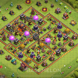 Town Hall Level 10 Trophy/Defense Base Design 2025, Layout #988