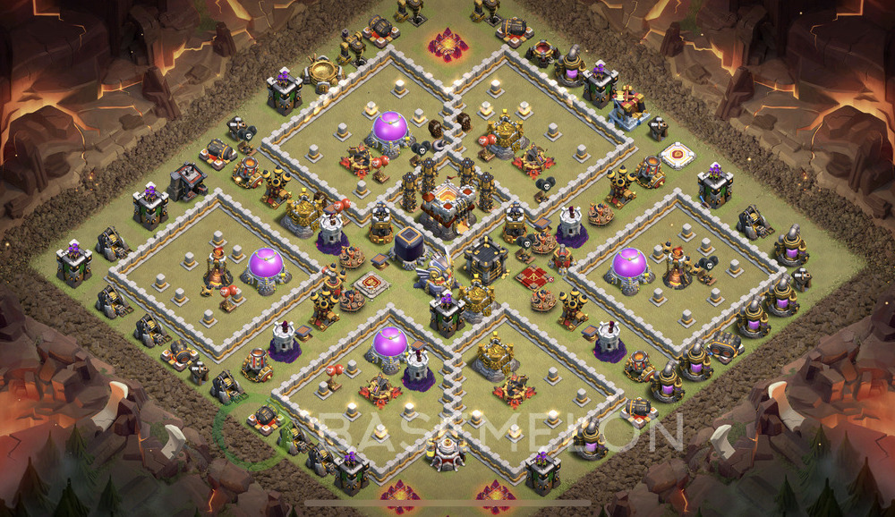 Town Hall Level 11 War Base Design 2024, Legend League, Hybrid, Layout #1013