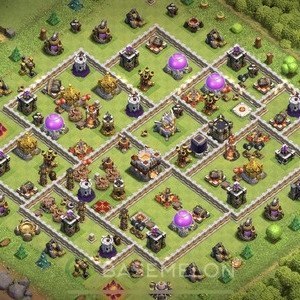 Town Hall Level 11 Farm Base Design 2025, Anti Everything, Hybrid, Layout #1069