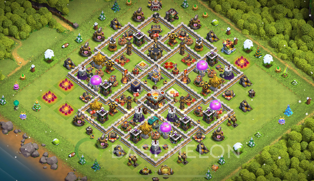 Town Hall Level 11 Farm Base Design 2025, Anti 3 Stars, Hybrid, Layout #1123