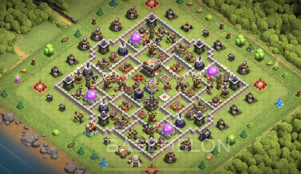 Town Hall Level 11 Trophy/Defense Base Design 2025, Anti 3 Stars, Hybrid, Layout #1171