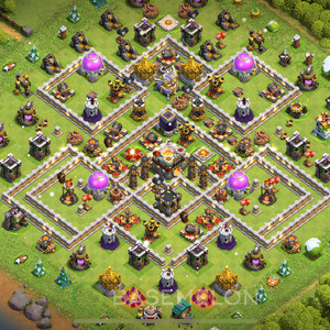 Town Hall Level 11 Trophy/Defense Base Design 2025, Anti P.E.K.K.A, Layout #1200