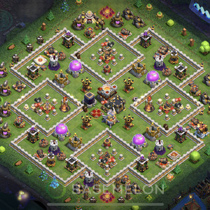 Town Hall Level 11 Trophy/Defense Base Design 2025, Anti 2 Stars, Legend League, Layout #1250