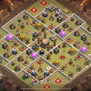 Town Hall Level 11 War Base Design 2025, Anti 2 Stars, Anti Everything, Layout #1267