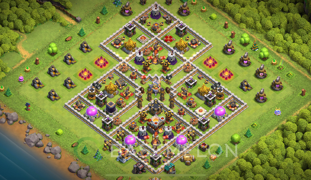 Town Hall Level 11 Trophy/Defense Base Design 2025, Anti 2 Stars, Anti Everything, Layout #1271