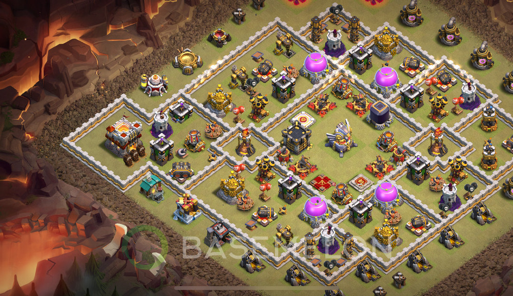 Town Hall Level 11 War Base Design 2025, Anti 3 Stars, Anti Air, Layout #1289