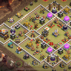 Town Hall Level 11 War Base Design 2025, Anti 3 Stars, Anti Air, Layout #1289