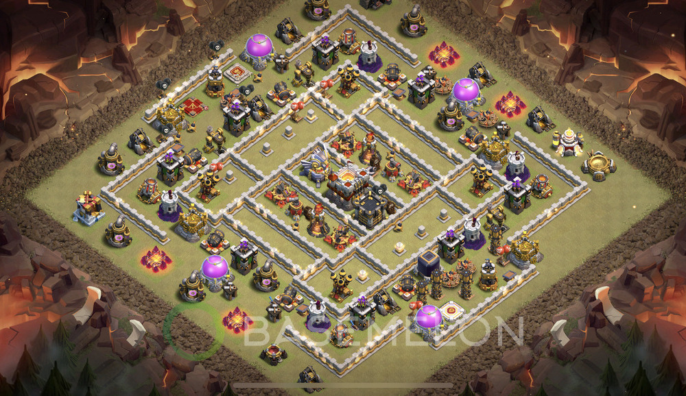 Town Hall Level 11 War Base Design 2025, Anti 2 Stars, Anti Air, Layout #1295