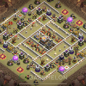 Town Hall Level 11 War Base Design 2025, Anti 2 Stars, Anti Air, Layout #1295