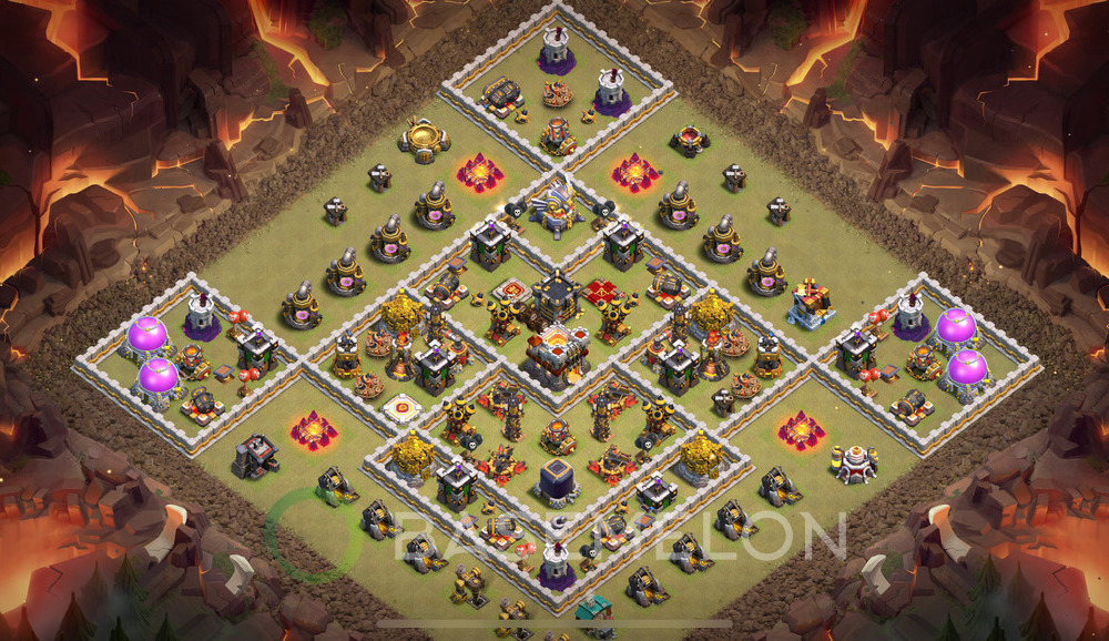 Town Hall Level 11 War Base Design 2025, Anti 3 Stars, Layout #1328